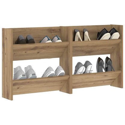 vidaXL Shoe Cabinet 2 pcs 60 x 18 x 60 cm Engineered Wood Artisan Oak