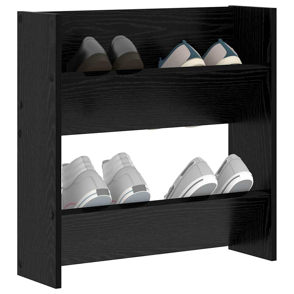 vidaXL Shoe Cabinet 60 x 18 x 60 cm Engineered Wood Black Oak