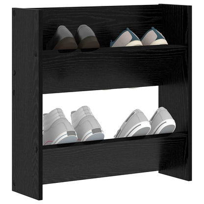 vidaXL Shoe Cabinet 60 x 18 x 60 cm Engineered Wood Black Oak