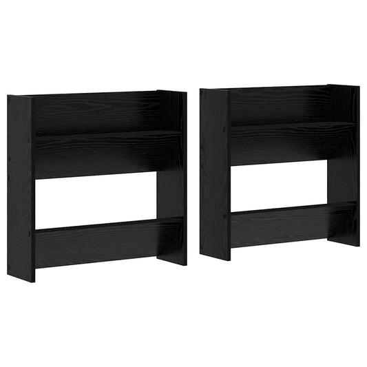vidaXL Shoe Cabinet 2 pcs 60 x 18 x 60 cm Engineered Wood Black Oak