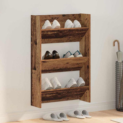 vidaXL Shoe Cabinet Old Wood 60 x 18 x 90 cm Engineered Wood