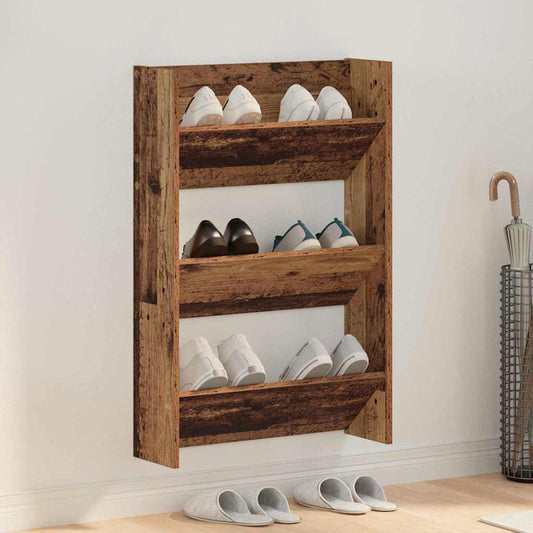 vidaXL Shoe Cabinet Old Wood 60 x 18 x 90 cm Engineered Wood