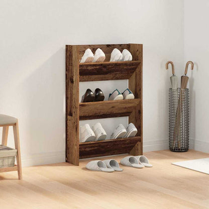 vidaXL Shoe Cabinet Old Wood 60 x 18 x 90 cm Engineered Wood