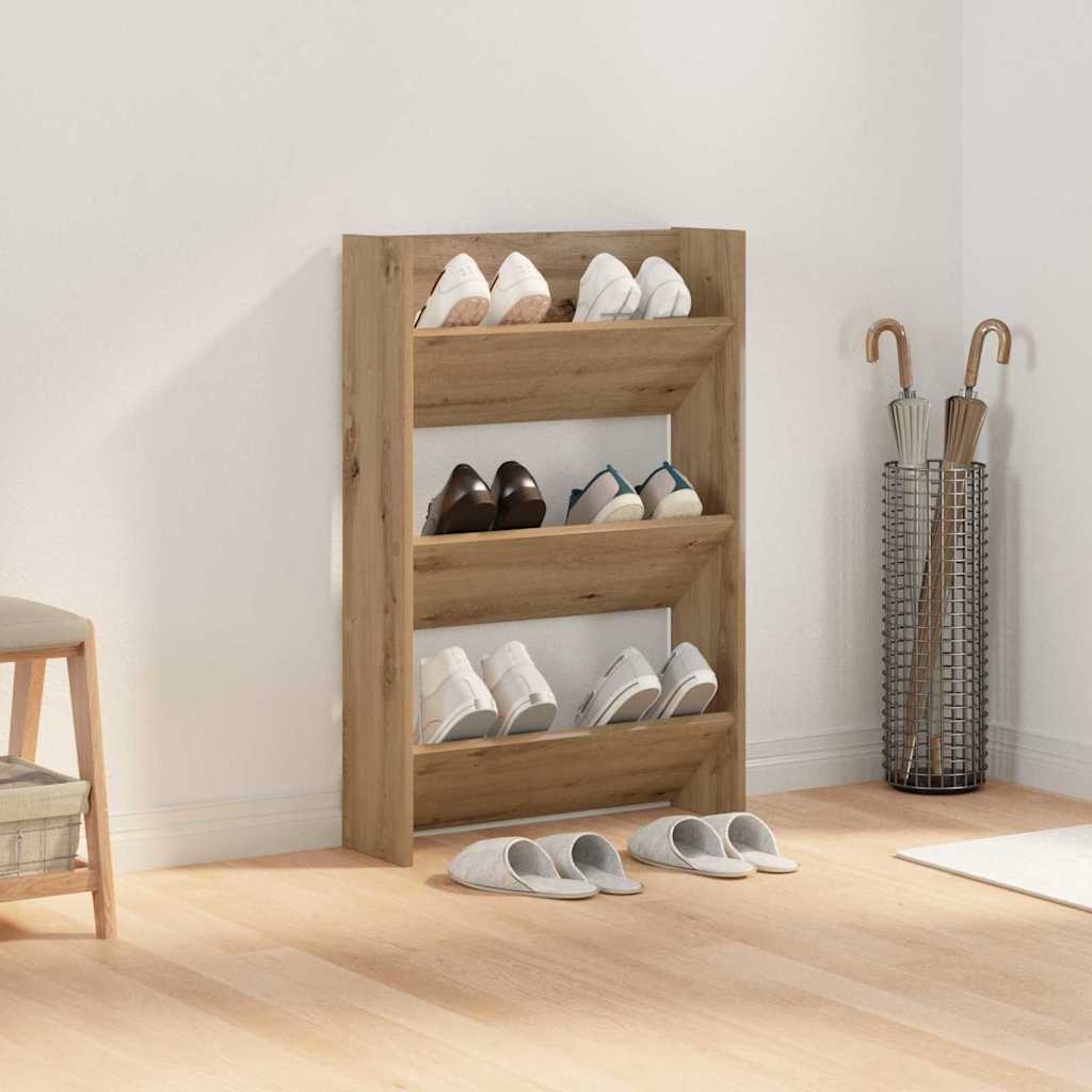 vidaXL Shoe Cabinet 60 x 18 x 90 cm Engineered Wood Artisan Oak