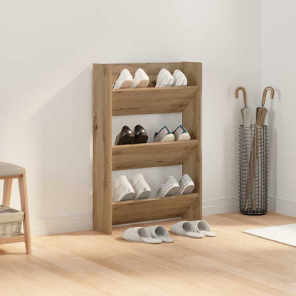 vidaXL Shoe Cabinet 60 x 18 x 90 cm Engineered Wood Artisan Oak