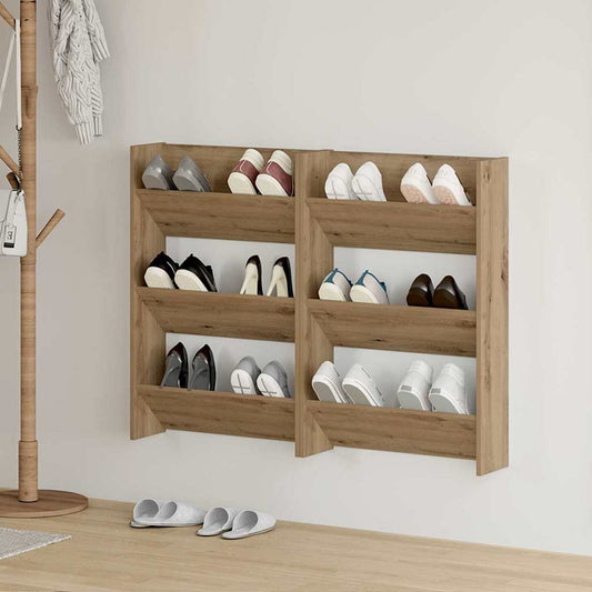 vidaXL Shoe Cabinet 2 pcs 60 x 18 x 90 cm Engineered Wood Artisan Oak