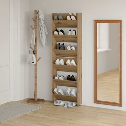vidaXL Shoe Cabinet 2 pcs 60 x 18 x 90 cm Engineered Wood Artisan Oak