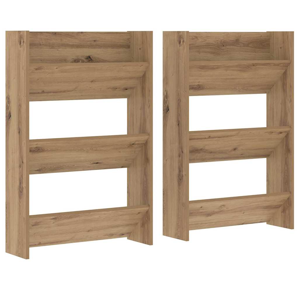 vidaXL Shoe Cabinet 2 pcs 60 x 18 x 90 cm Engineered Wood Artisan Oak