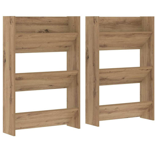 vidaXL Shoe Cabinet 2 pcs 60 x 18 x 90 cm Engineered Wood Artisan Oak