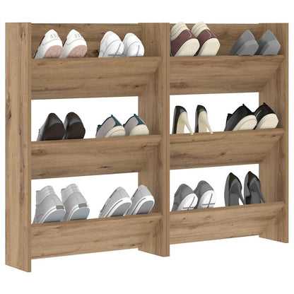 vidaXL Shoe Cabinet 2 pcs 60 x 18 x 90 cm Engineered Wood Artisan Oak