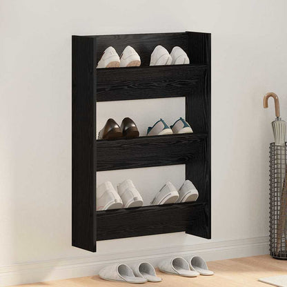 vidaXL Shoe Cabinet 60 x 18 x 90 cm Engineered Wood Black Oak
