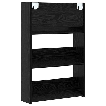 vidaXL Shoe Cabinet 60 x 18 x 90 cm Engineered Wood Black Oak