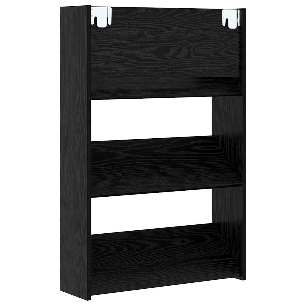 vidaXL Shoe Cabinet 2 pcs 60 x 18 x 90 cm Engineered Wood Black Oak