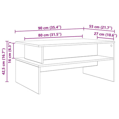 vidaXL Coffee Table Old Wood 90 x 55 x 42.5 cm Engineered Wood