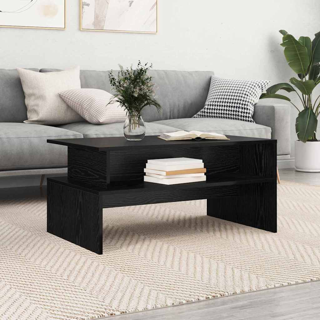 vidaXL Coffee Table Black Oak 90 x 55 x 42.5 cm Engineered Wood