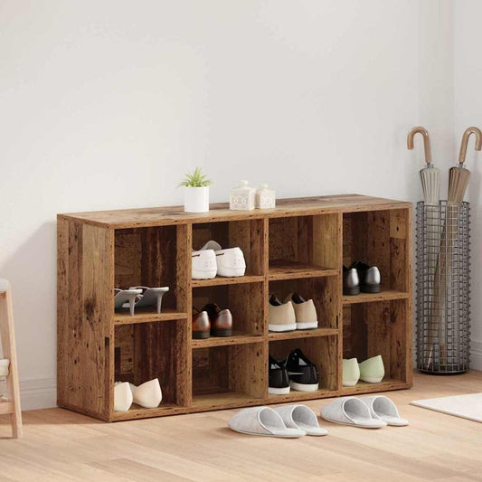 vidaXL Shoe Bench Old Wood 103 x 30 x 54.5 cm Engineered Wood