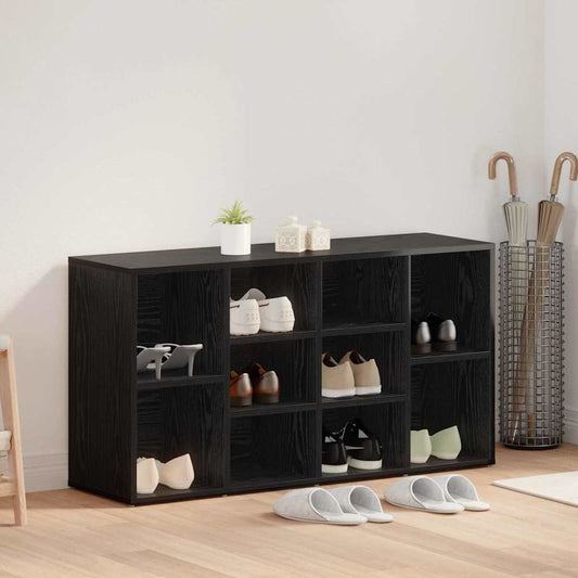 vidaXL Shoe Bench 103 x 30 x 54.5 cm Engineered Wood Black Oak