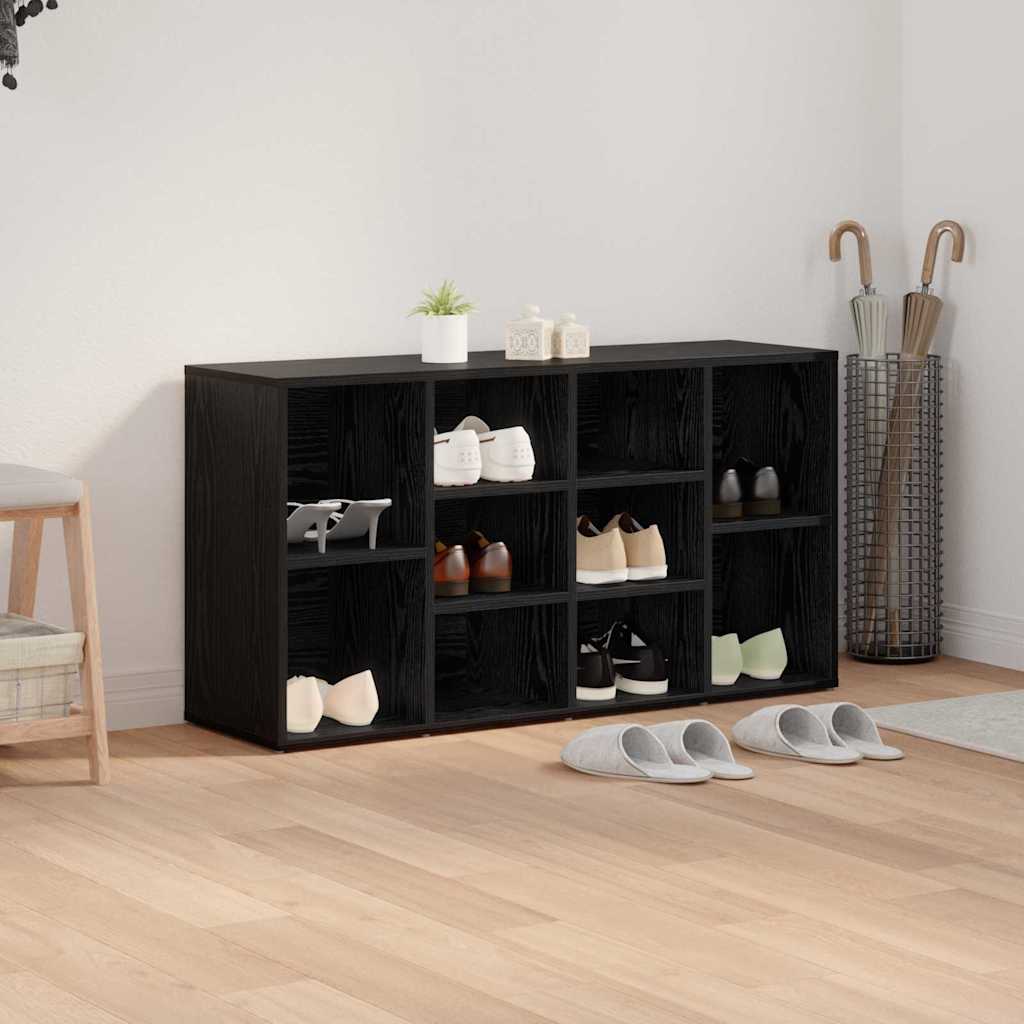 vidaXL Shoe Bench 103 x 30 x 54.5 cm Engineered Wood Black Oak
