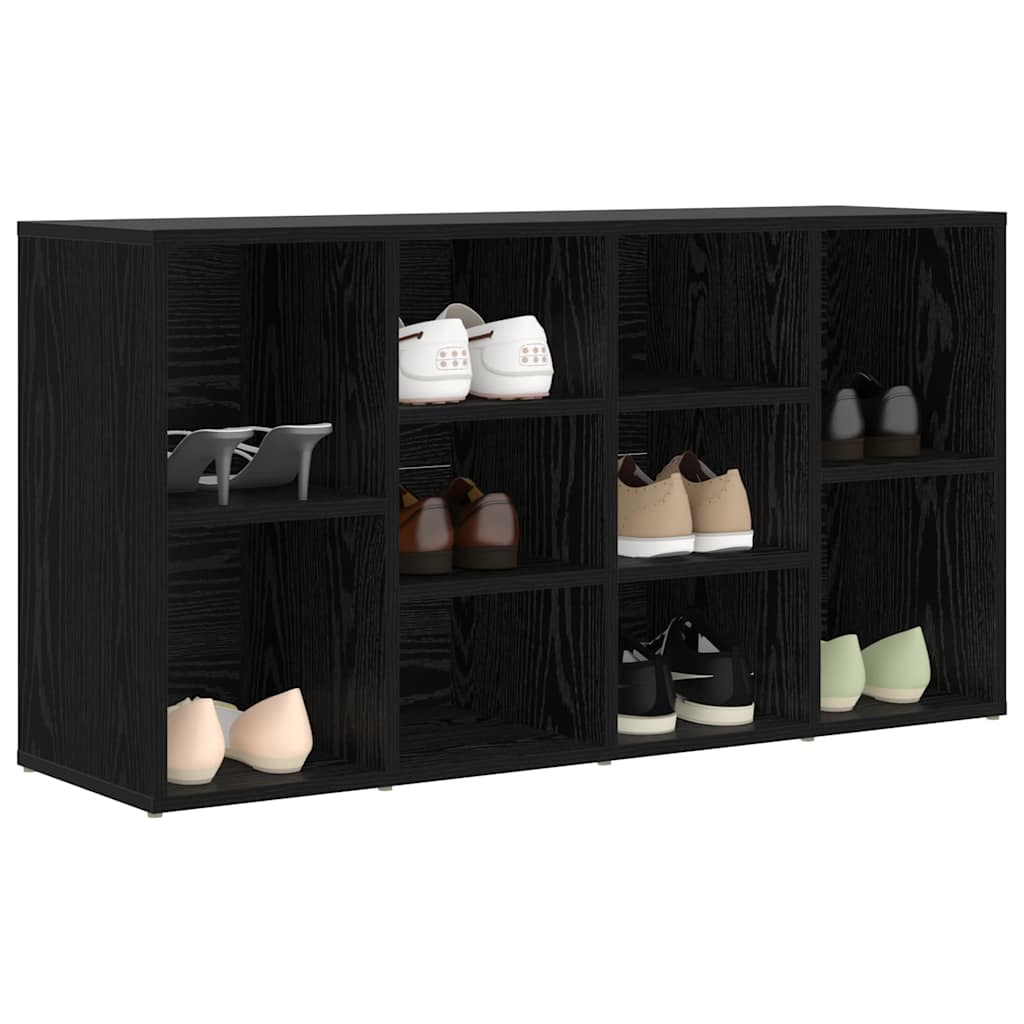 vidaXL Shoe Bench 103 x 30 x 54.5 cm Engineered Wood Black Oak