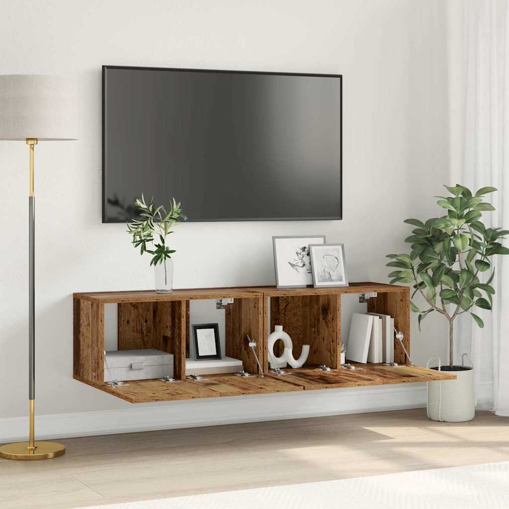 vidaXL TV Cabinet Set Wall-mounted 2 pcs Multicolour 60 x 30 x 30 cm