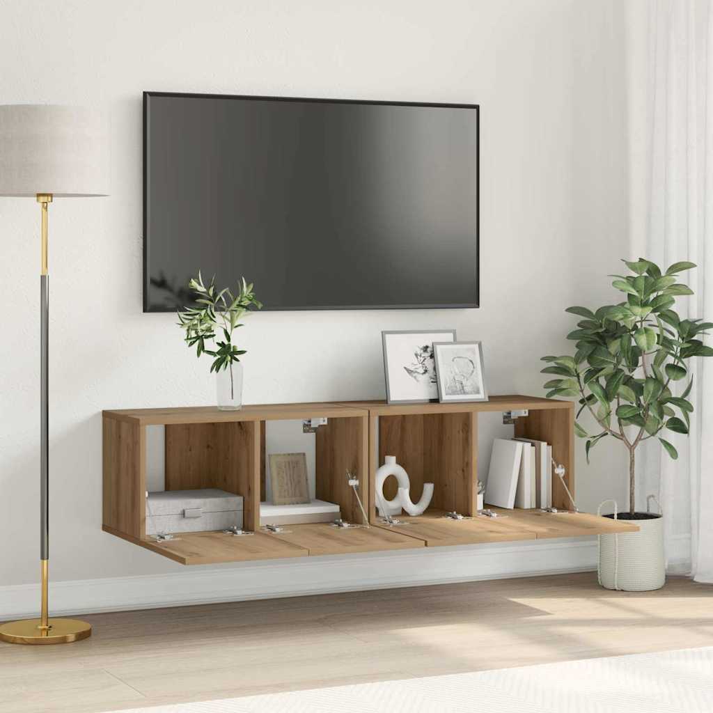 vidaXL TV Cabinet Set 2 pcs Brown Engineered Wood