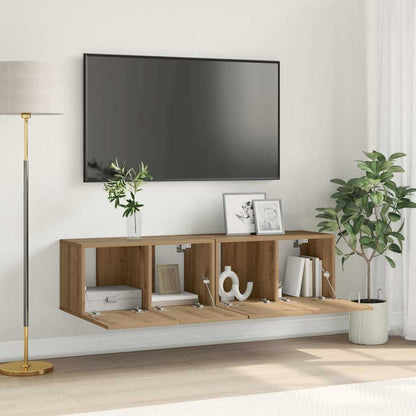 vidaXL TV Cabinet Set 2 pcs Brown Engineered Wood