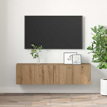 vidaXL TV Cabinet Set 2 pcs Brown Engineered Wood