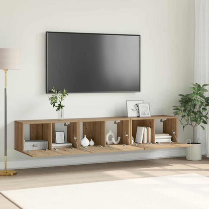 vidaXL TV Cabinet Set 3 pcs Brown Engineered Wood