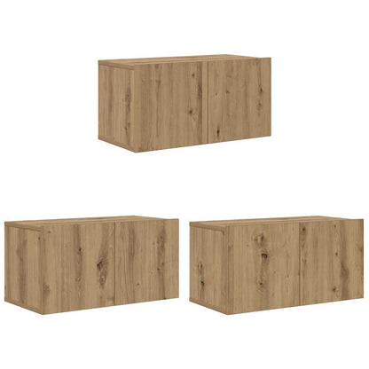 vidaXL TV Cabinet Set 3 pcs Brown Engineered Wood