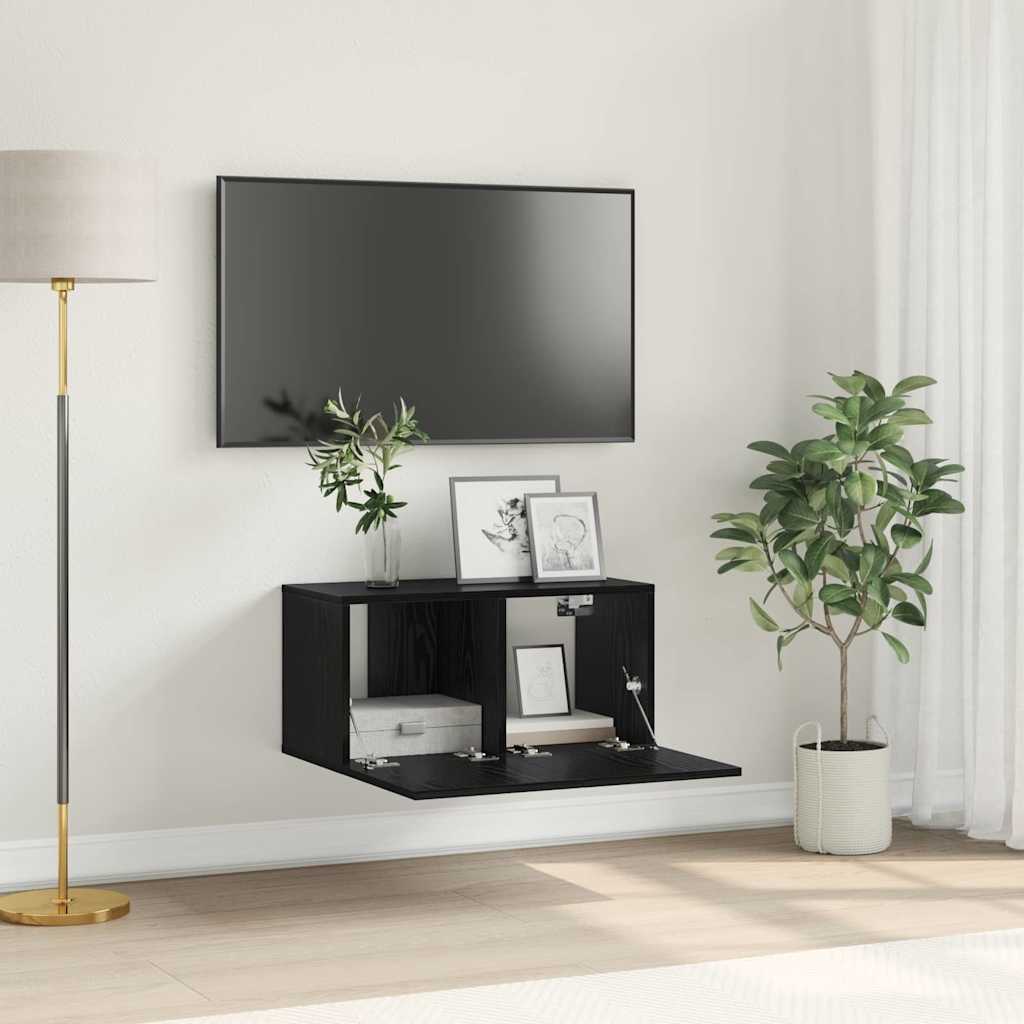 vidaXL TV Cabinet Set 60 x 30 x 30 cm Black Engineered Wood