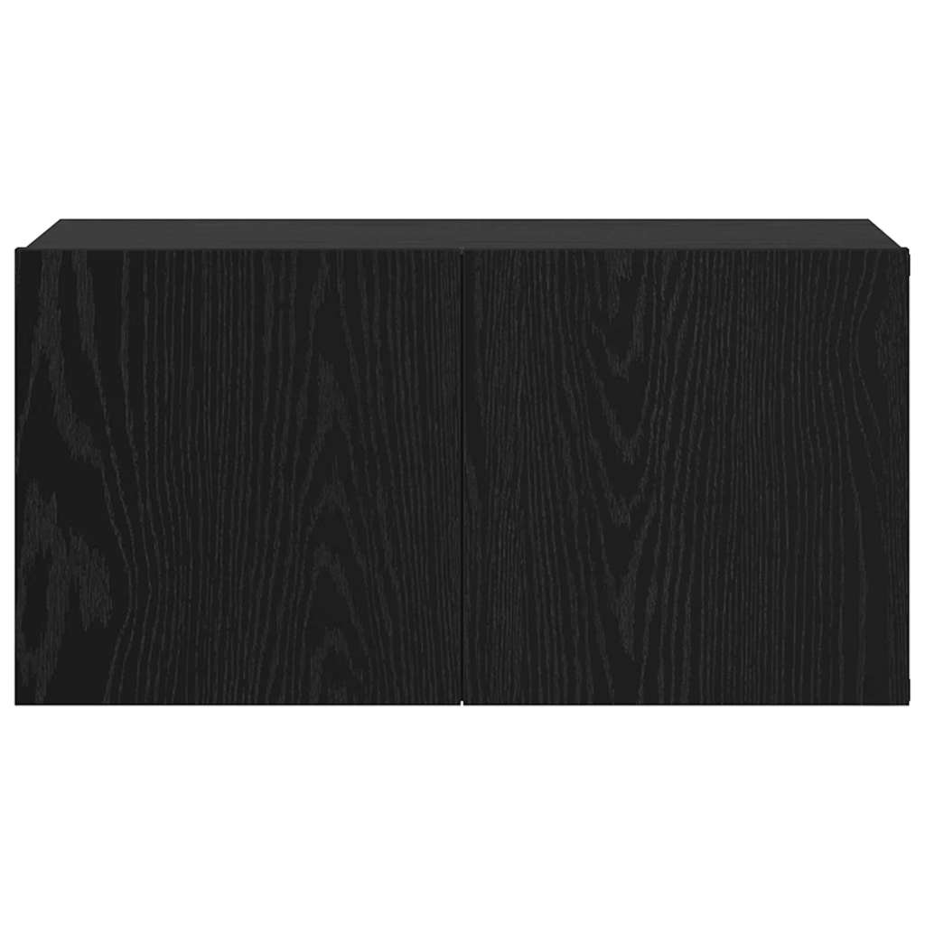vidaXL TV Cabinet Set 2 pcs Black 60 x 30 x 30 cm Engineered Wood