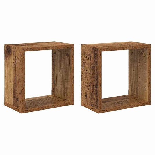 vidaXL Wall Shelves with Shelf Wall-mounted Old Wood Engineered Wood