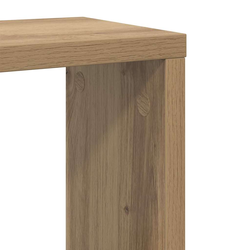 vidaXL Wall Shelves with Shelf 2 pcs Artisan Oak Engineered Wood