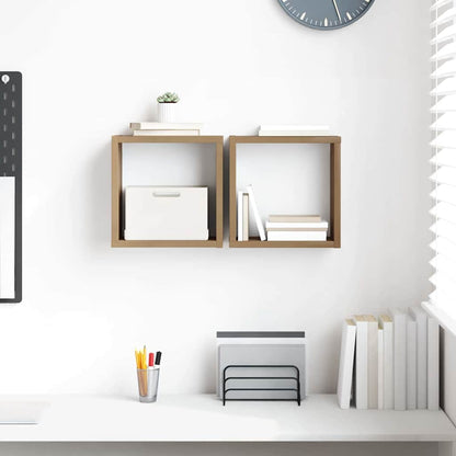vidaXL Wall Shelves with Shelf 2 pcs Artisan Oak Engineered Wood