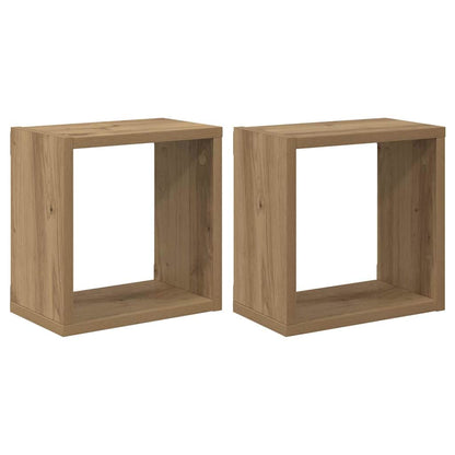 vidaXL Wall Shelves with Shelf 2 pcs Artisan Oak Engineered Wood