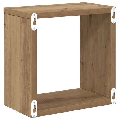 vidaXL Wall Shelves with Shelf 2 pcs Artisan Oak Engineered Wood