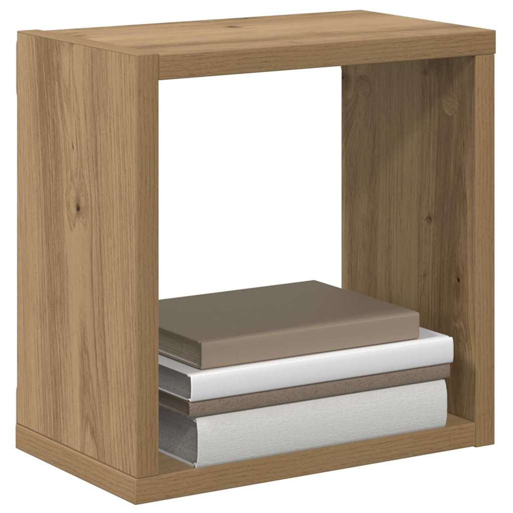 vidaXL Wall Shelves with Shelf 2 pcs Artisan Oak Engineered Wood