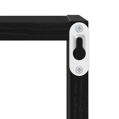 vidaXL Wall Shelves with Shelf 2 pcs Black Oak Engineered Wood