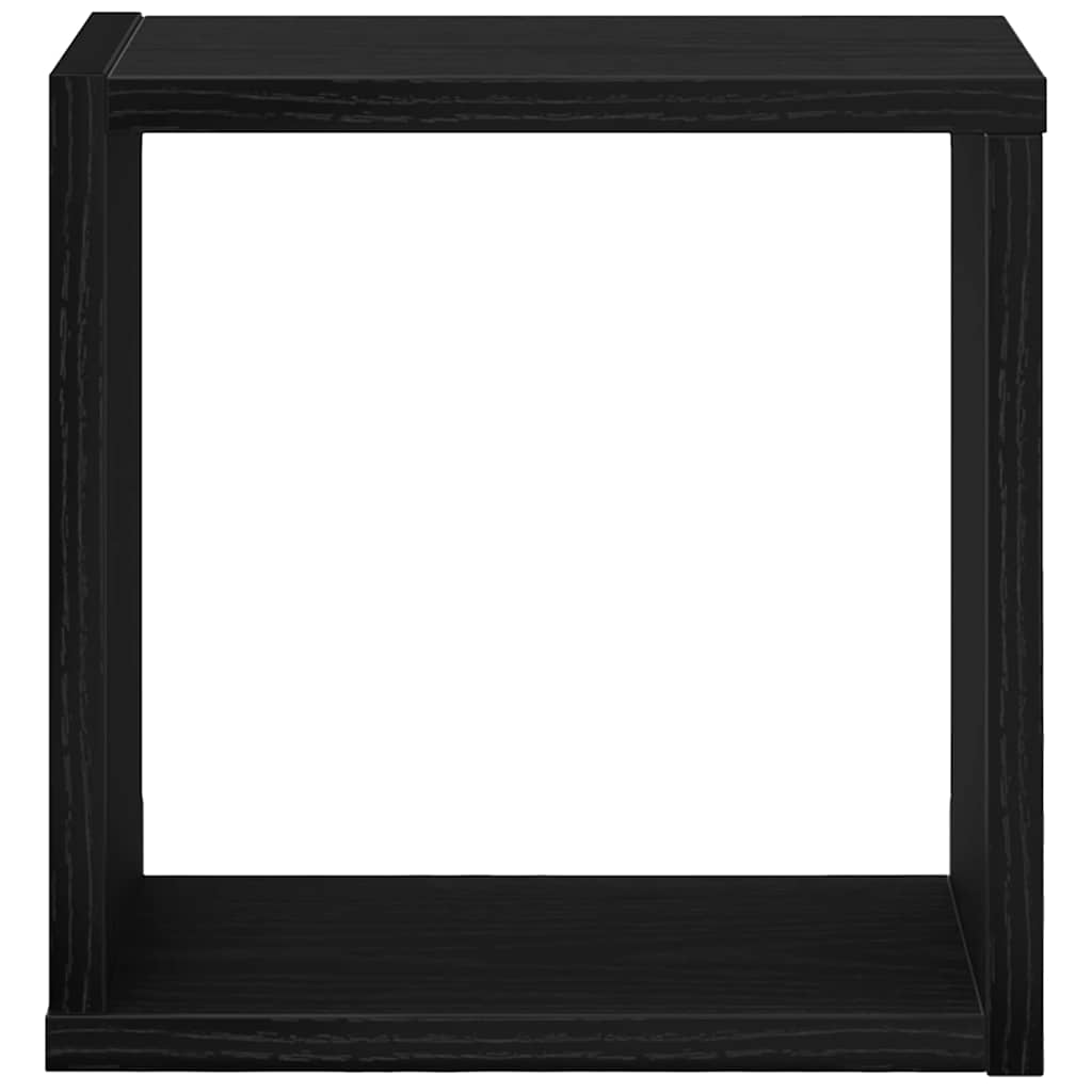 vidaXL Wall Shelves with Shelf 4 pcs Black Oak Engineered Wood
