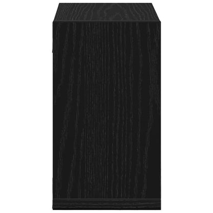 vidaXL Wall Shelves with Shelf 4 pcs Black Oak Engineered Wood