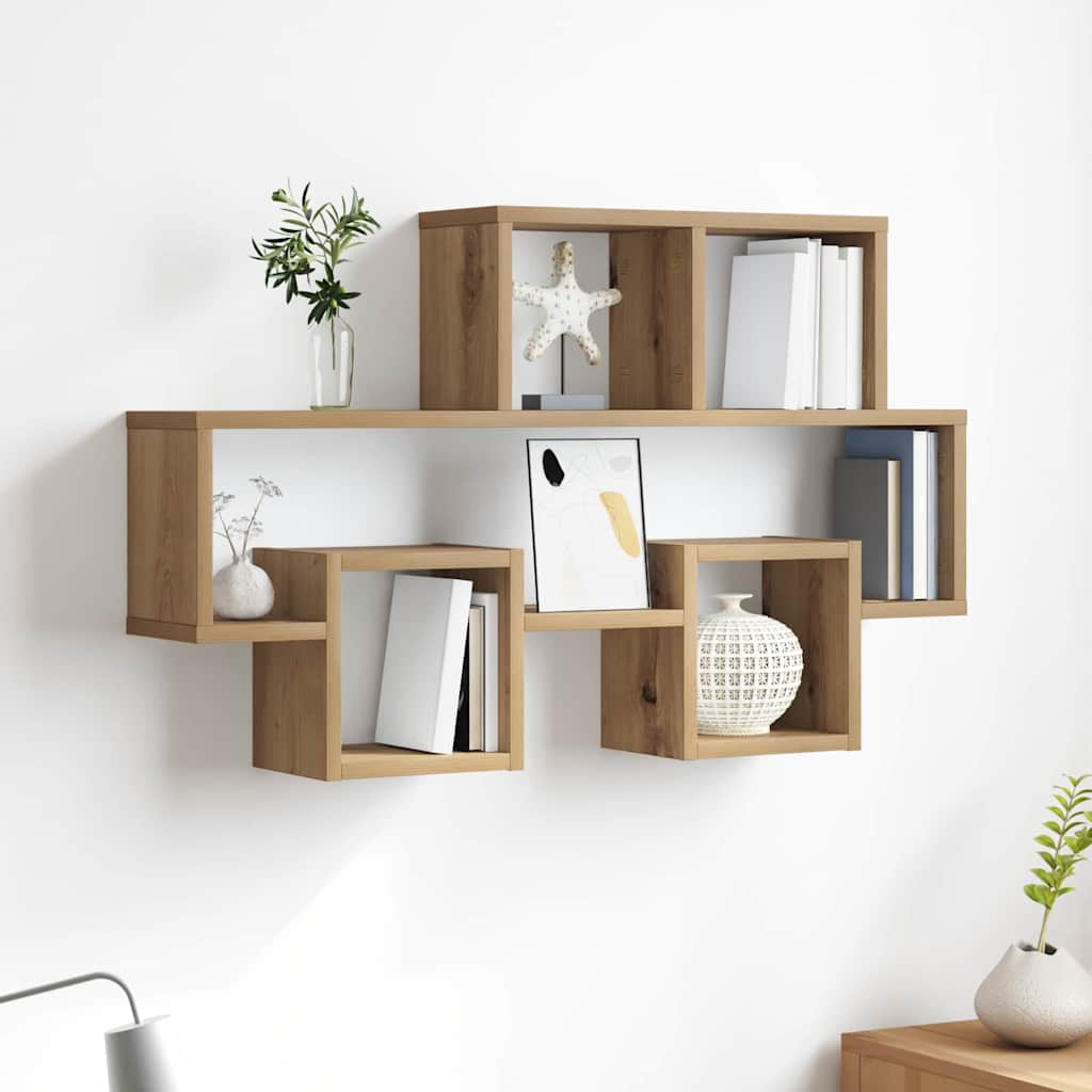 vidaXL Wall Shelf Artisan oak 82 x 15 x 51 cm Engineered wood