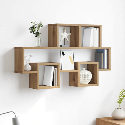 vidaXL Wall Shelf Artisan oak 82 x 15 x 51 cm Engineered wood