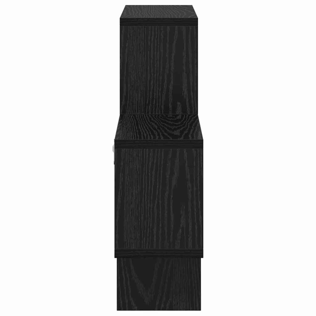 vidaXL Wall Shelf with Shelf Black oak 82 x 15 x 51 cm Engineered wood