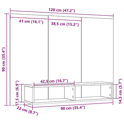 vidaXL TV Cabinet Set Old Wood 120 x 23.5 x 90 cm Engineered Wood