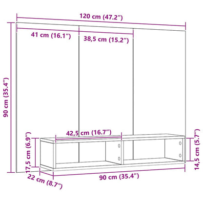 vidaXL TV Cabinet Set 120 x 23.5 x 90 cm Artisan Oak Engineered Wood