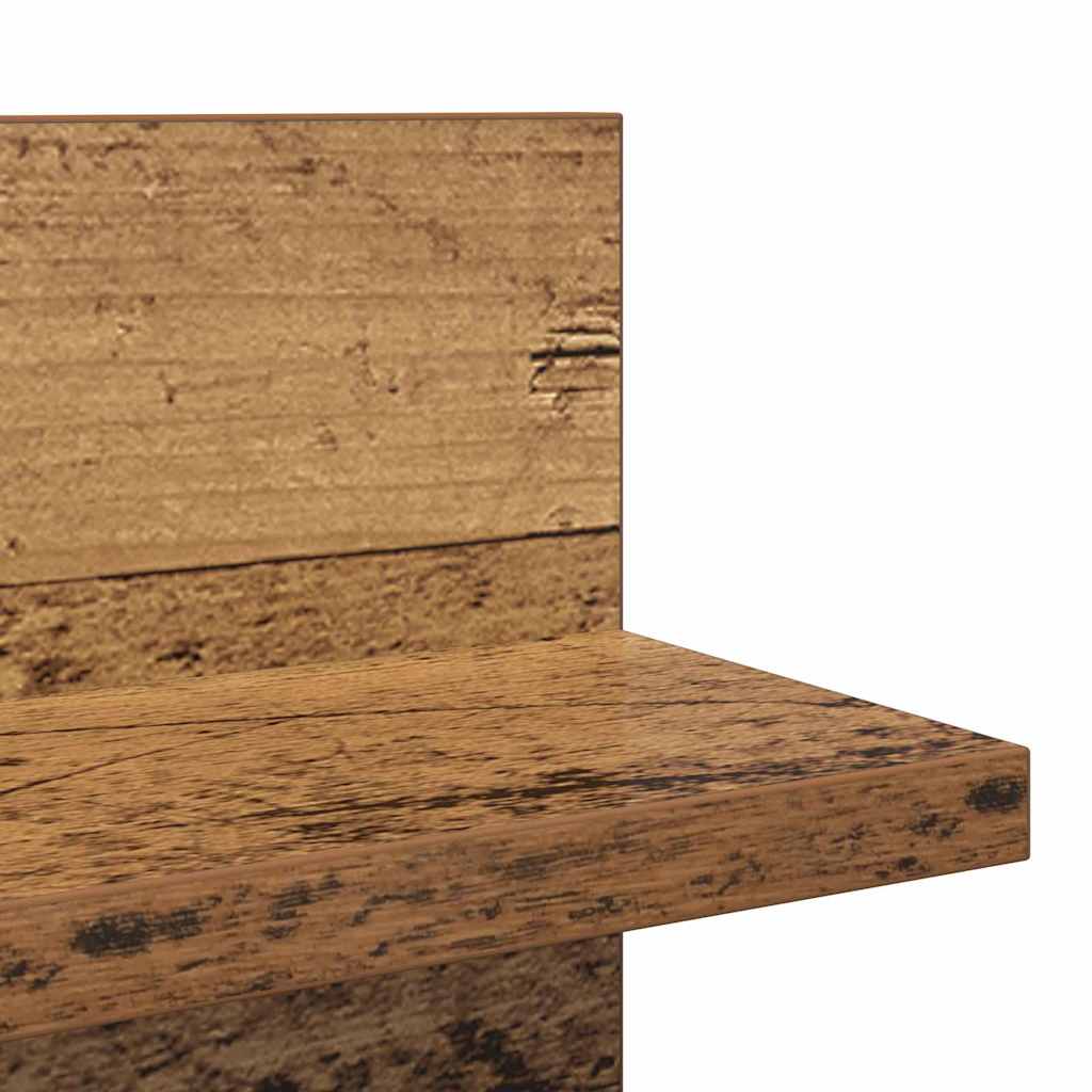 vidaXL Wall Shelf 2 pcs Old Wood 80 x 11.5 x 18 cm Engineered Wood