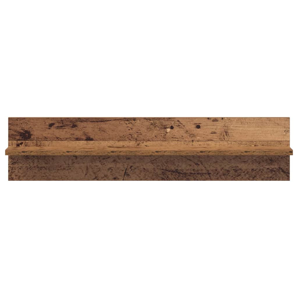 vidaXL Wall Shelf 2 pcs Old Wood 80 x 11.5 x 18 cm Engineered Wood