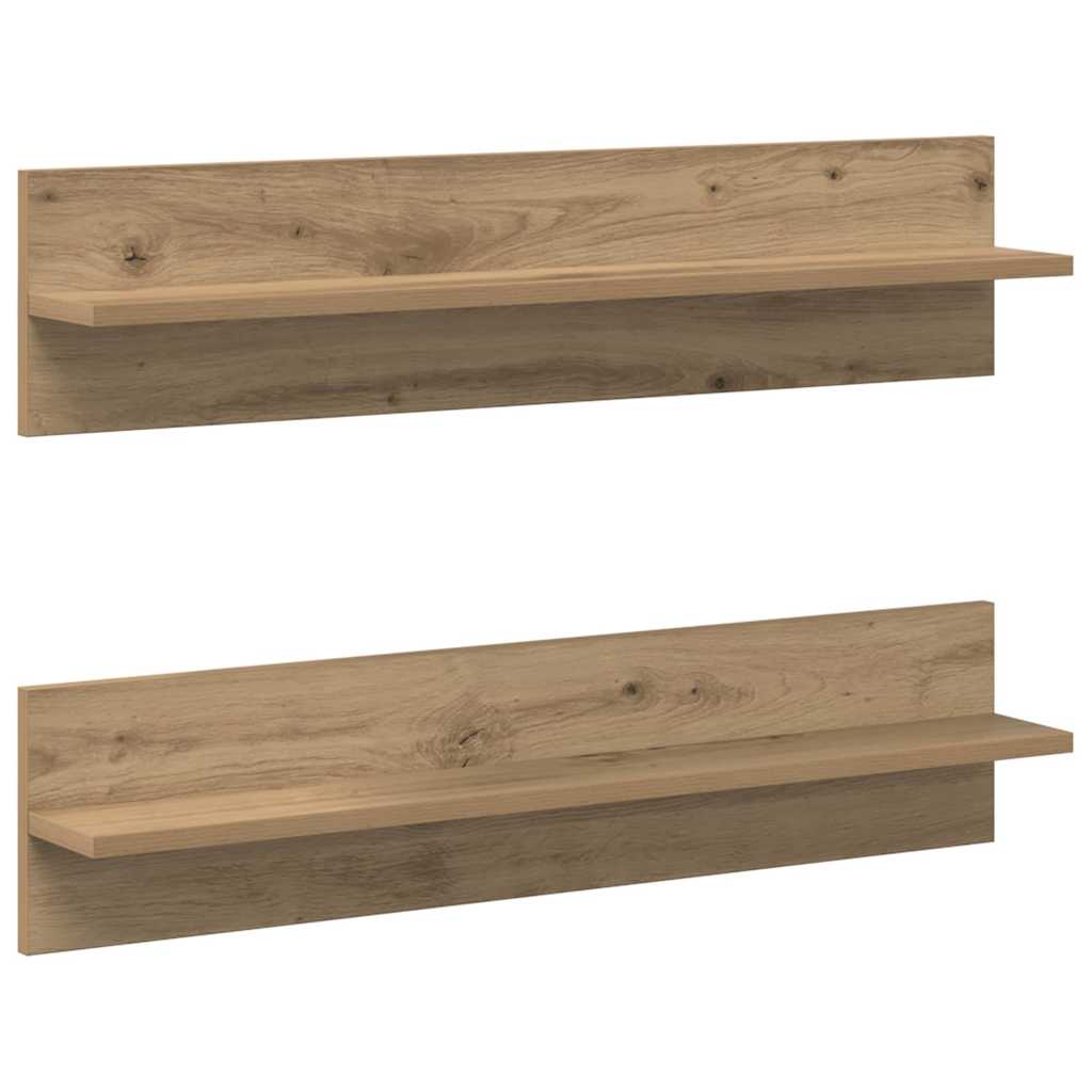 vidaXL Wall Shelf 2 pcs Artisan Oak 80 x 11.5 x 18 cm Engineered Wood