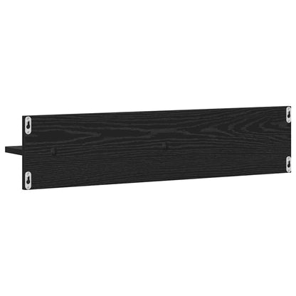 vidaXL Wall Shelf 2 pcs Black Oak 80 x 11.5 x 18 cm Engineered Wood