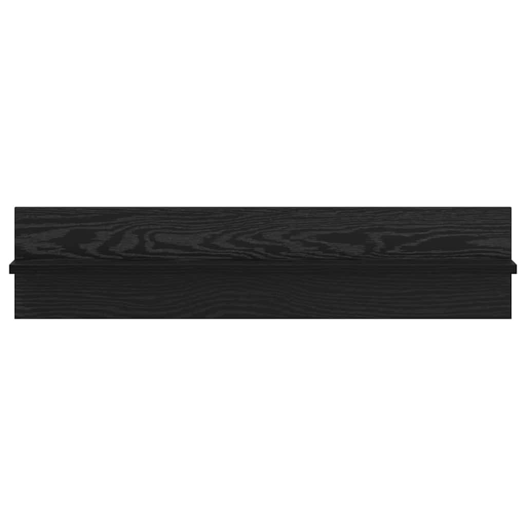 vidaXL Wall Shelf 2 pcs Black Oak 80 x 11.5 x 18 cm Engineered Wood
